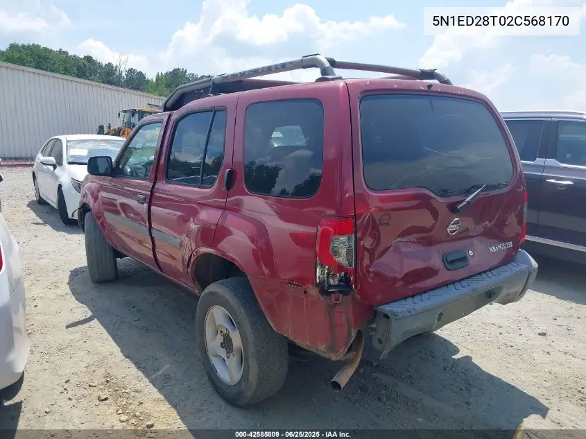 2002 Nissan Xterra Xe VIN: 5N1ED28T02C568170 Lot: 42585809