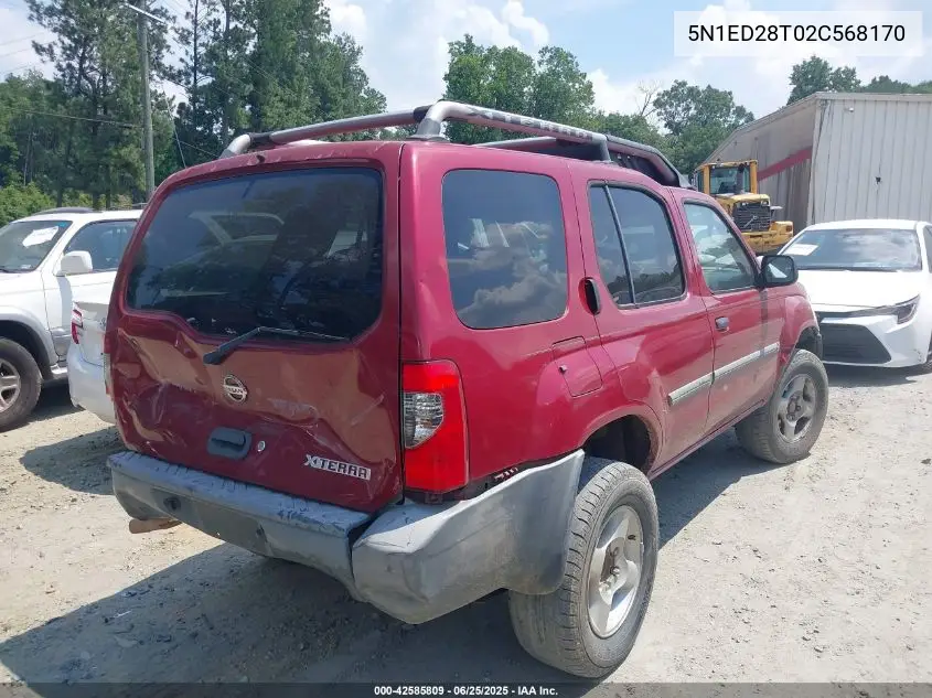 2002 Nissan Xterra Xe VIN: 5N1ED28T02C568170 Lot: 42585809
