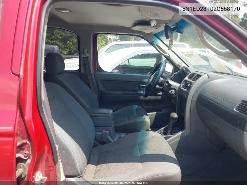 2002 Nissan Xterra Xe VIN: 5N1ED28T02C568170 Lot: 42585809