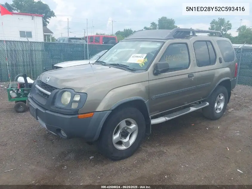 2002 Nissan Xterra Xe VIN: 5N1ED28Y52C593416 Lot: 42586024