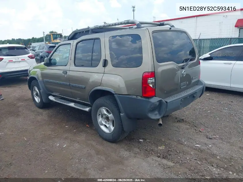 2002 Nissan Xterra Xe VIN: 5N1ED28Y52C593416 Lot: 42586024