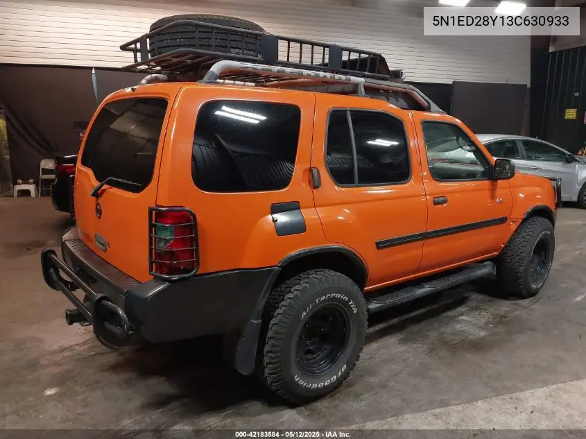 2003 Nissan Xterra Xe VIN: 5N1ED28Y13C630933 Lot: 42183584