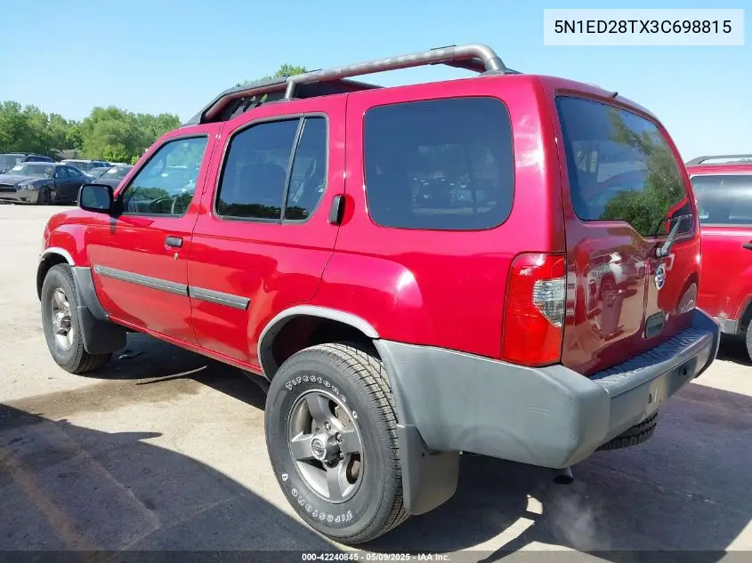 2003 Nissan Xterra Se VIN: 5N1ED28TX3C698815 Lot: 42240845