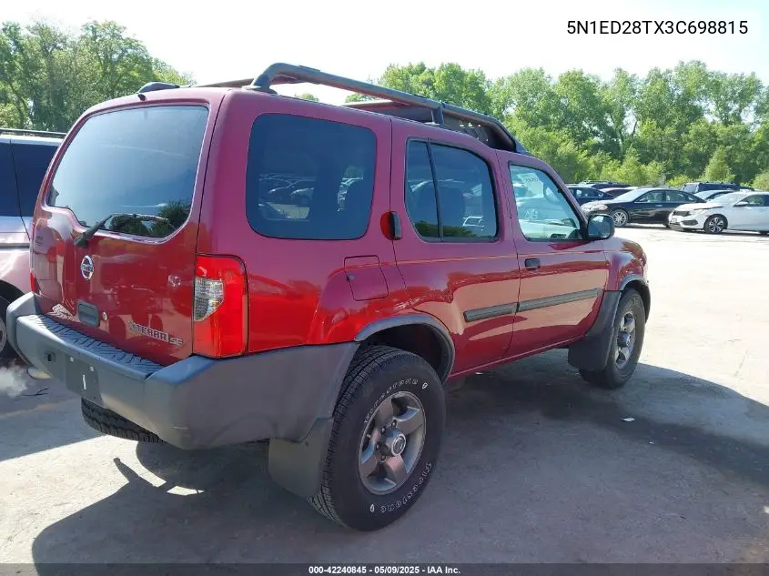 2003 Nissan Xterra Se VIN: 5N1ED28TX3C698815 Lot: 42240845