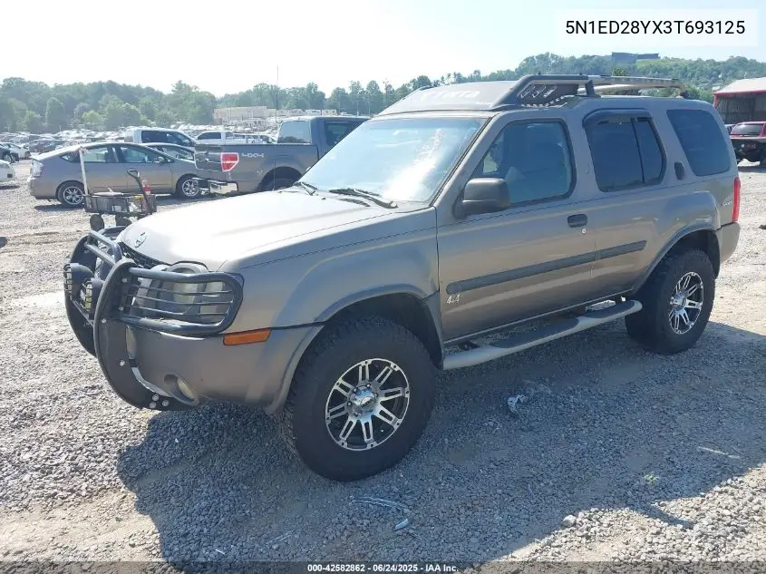 2003 Nissan Xterra Se/Xe VIN: 5N1ED28YX3T693125 Lot: 42582862