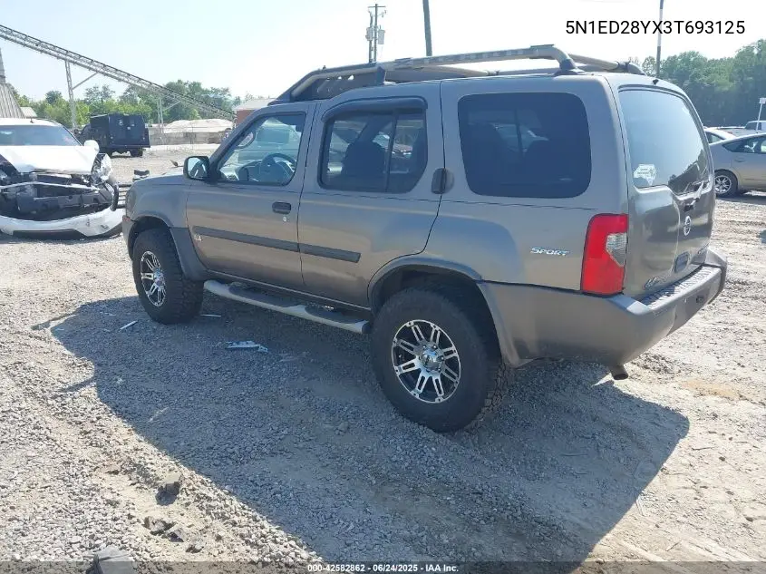 2003 Nissan Xterra Se/Xe VIN: 5N1ED28YX3T693125 Lot: 42582862