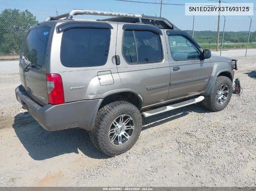 2003 Nissan Xterra Se/Xe VIN: 5N1ED28YX3T693125 Lot: 42582862
