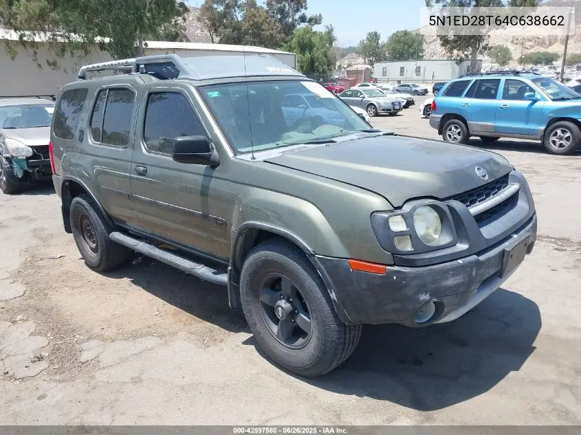 2004 Nissan Xterra Xe VIN: 5N1ED28T64C638662 Lot: 42597580