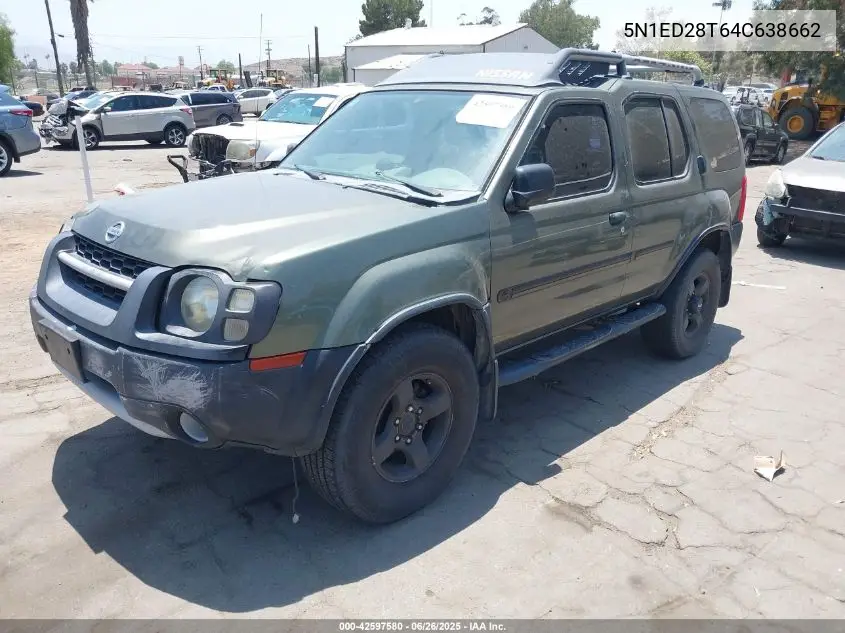 2004 Nissan Xterra Xe VIN: 5N1ED28T64C638662 Lot: 42597580