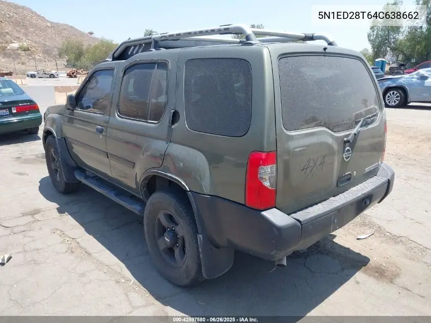 2004 Nissan Xterra Xe VIN: 5N1ED28T64C638662 Lot: 42597580