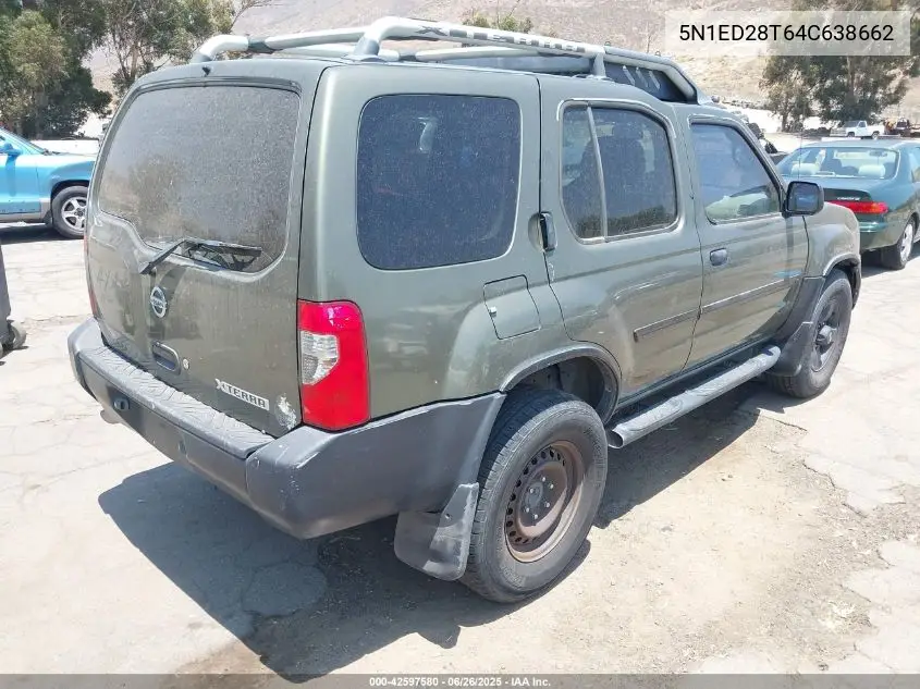 2004 Nissan Xterra Xe VIN: 5N1ED28T64C638662 Lot: 42597580