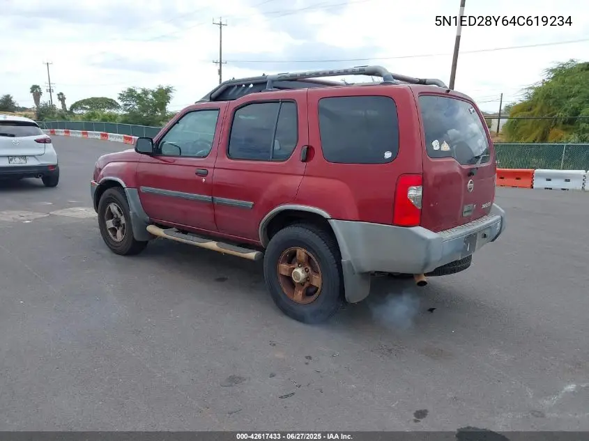 2004 Nissan Xterra Xe VIN: 5N1ED28Y64C619234 Lot: 42617433