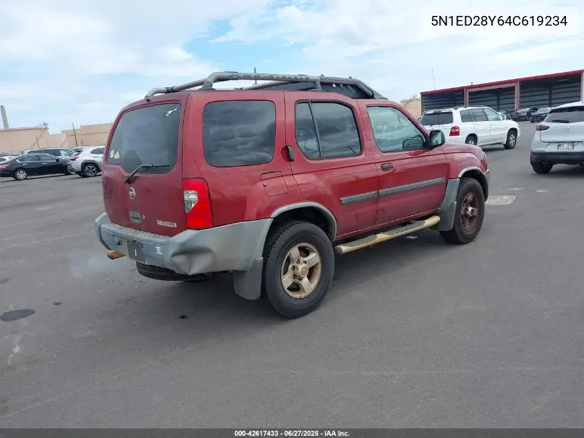 2004 Nissan Xterra Xe VIN: 5N1ED28Y64C619234 Lot: 42617433