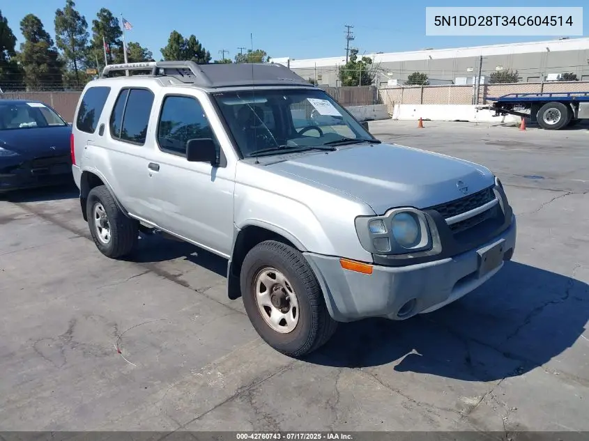 2004 Nissan Xterra Xe I4 VIN: 5N1DD28T34C604514 Lot: 42760743