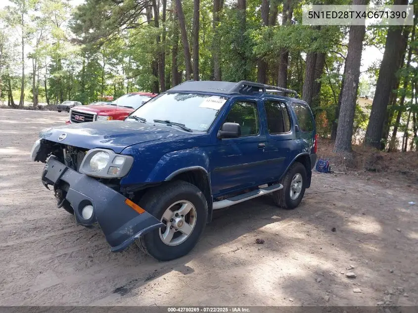 2004 Nissan Xterra Xe VIN: 5N1ED28TX4C671390 Lot: 42780269