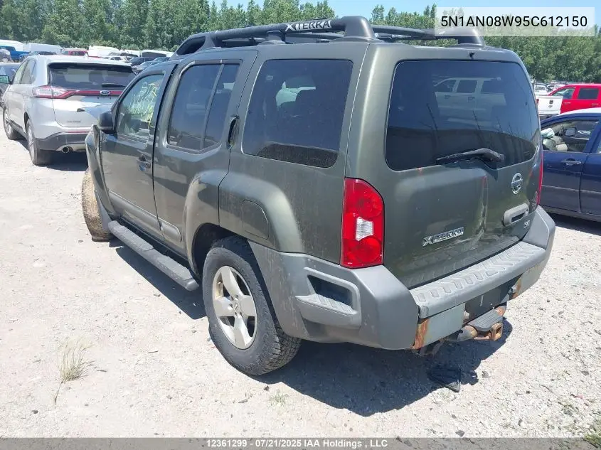 2005 Nissan Xterra Se VIN: 5N1AN08W95C612150 Lot: 12361299