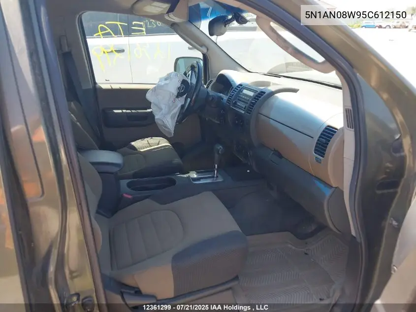 2005 Nissan Xterra Se VIN: 5N1AN08W95C612150 Lot: 12361299