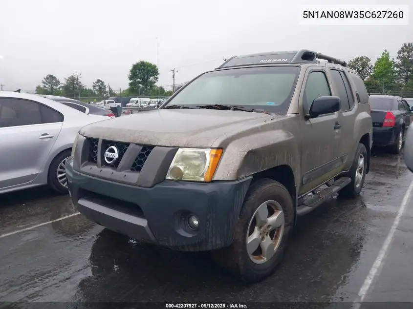 2005 Nissan Xterra Off Road/S/Se VIN: 5N1AN08W35C627260 Lot: 42207927