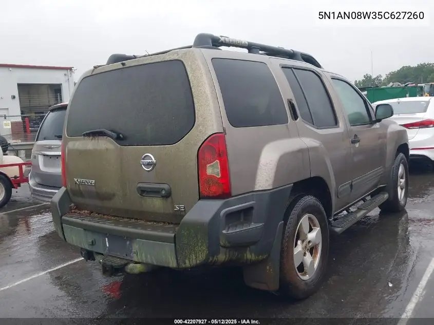 2005 Nissan Xterra Off Road/S/Se VIN: 5N1AN08W35C627260 Lot: 42207927