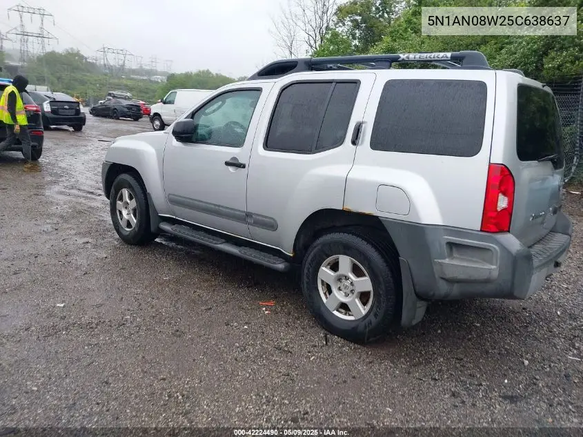 2005 Nissan Xterra S VIN: 5N1AN08W25C638637 Lot: 42224490