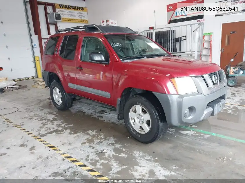 2005 Nissan Xterra S VIN: 5N1AN08U55C632541 Lot: 42252126