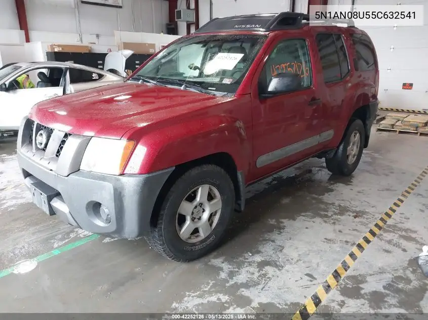 2005 Nissan Xterra S VIN: 5N1AN08U55C632541 Lot: 42252126