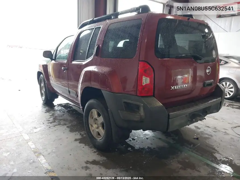 2005 Nissan Xterra S VIN: 5N1AN08U55C632541 Lot: 42252126
