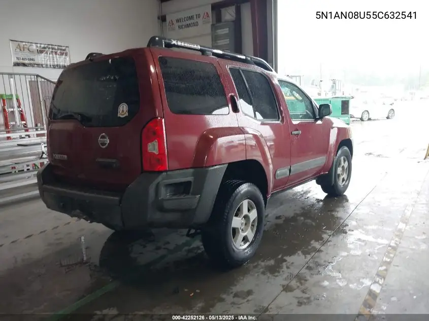 2005 Nissan Xterra S VIN: 5N1AN08U55C632541 Lot: 42252126