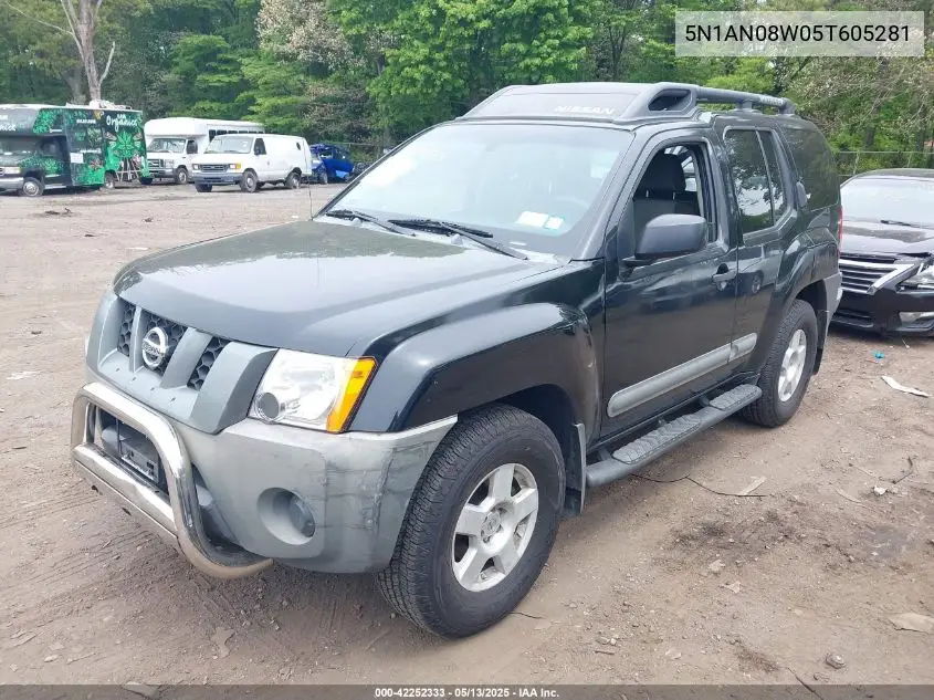 2005 Nissan Xterra Off Road/S/Se VIN: 5N1AN08W05T605281 Lot: 42252333