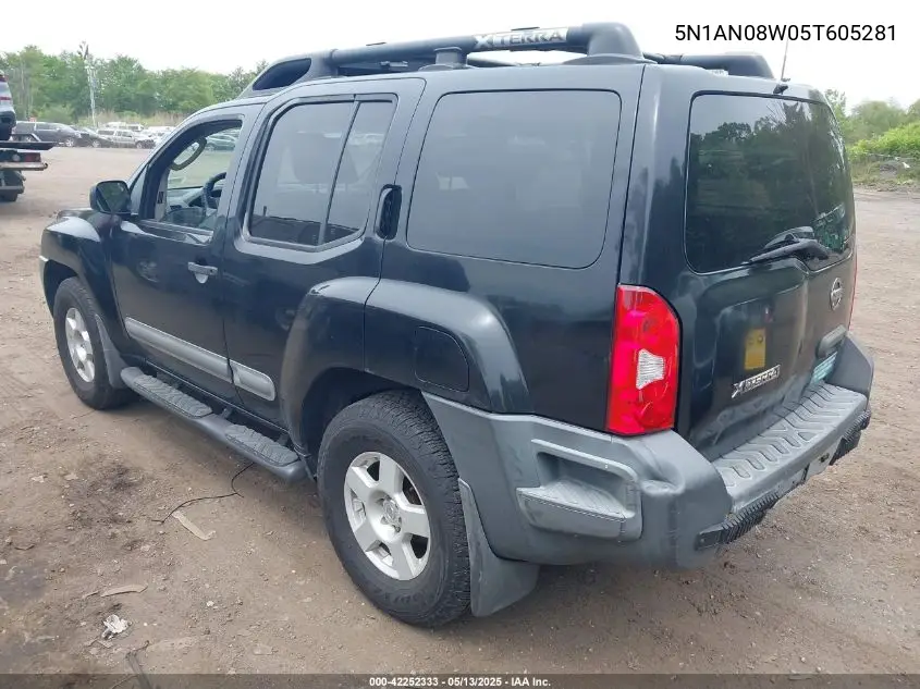 2005 Nissan Xterra Off Road/S/Se VIN: 5N1AN08W05T605281 Lot: 42252333