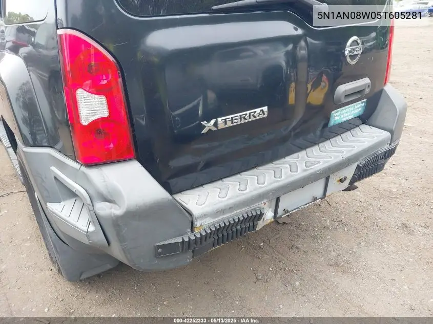 2005 Nissan Xterra Off Road/S/Se VIN: 5N1AN08W05T605281 Lot: 42252333