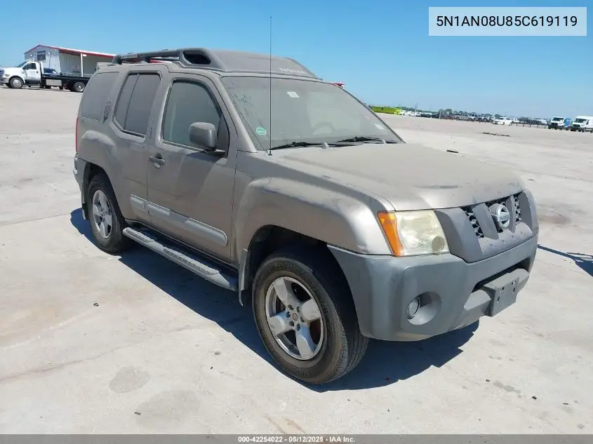 2005 Nissan Xterra Se VIN: 5N1AN08U85C619119 Lot: 42254022