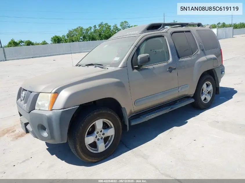 2005 Nissan Xterra Se VIN: 5N1AN08U85C619119 Lot: 42254022