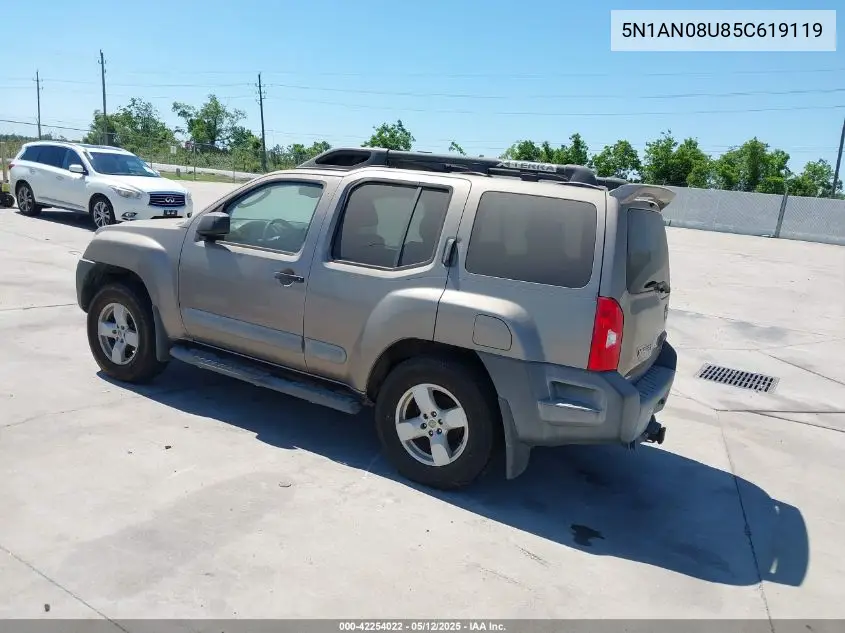 2005 Nissan Xterra Se VIN: 5N1AN08U85C619119 Lot: 42254022
