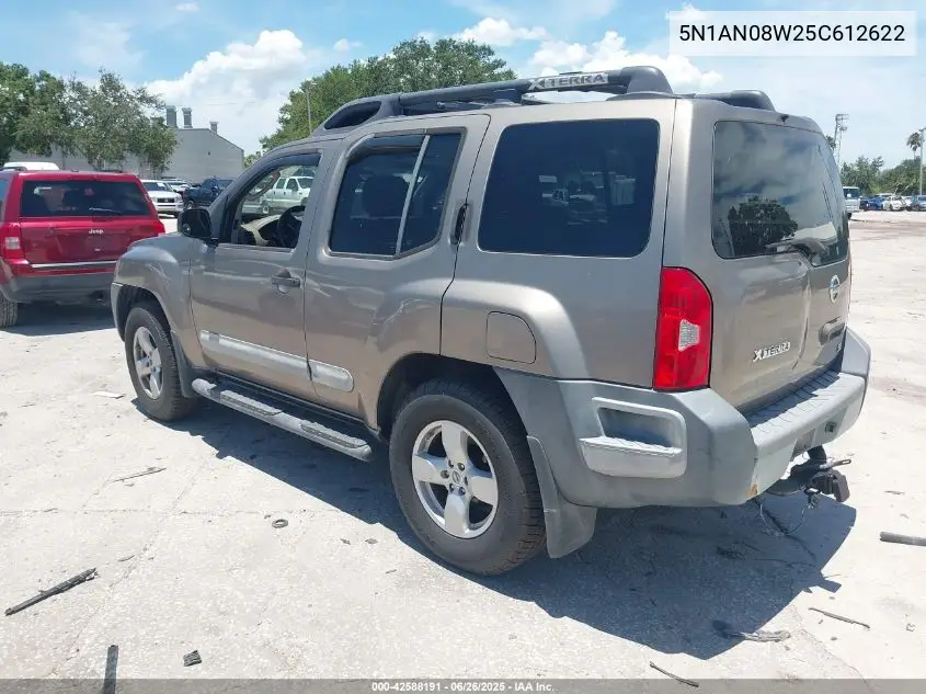 2005 Nissan Xterra Off Road/S/Se VIN: 5N1AN08W25C612622 Lot: 42588191