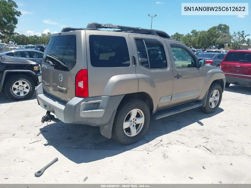 2005 Nissan Xterra Off Road/S/Se VIN: 5N1AN08W25C612622 Lot: 42588191