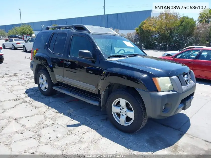2005 Nissan Xterra Se VIN: 5N1AN08W75C636107 Lot: 42592303