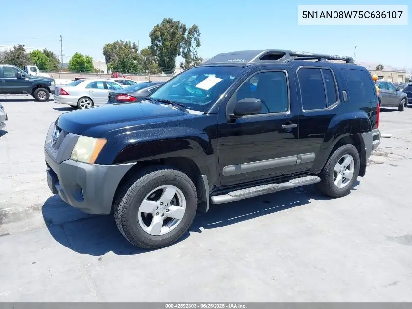 2005 Nissan Xterra Se VIN: 5N1AN08W75C636107 Lot: 42592303
