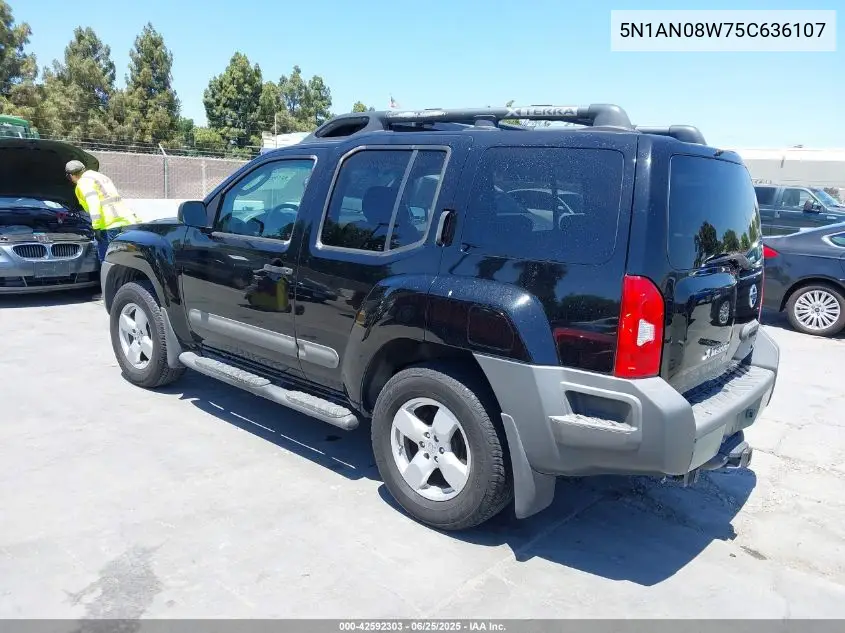 2005 Nissan Xterra Se VIN: 5N1AN08W75C636107 Lot: 42592303