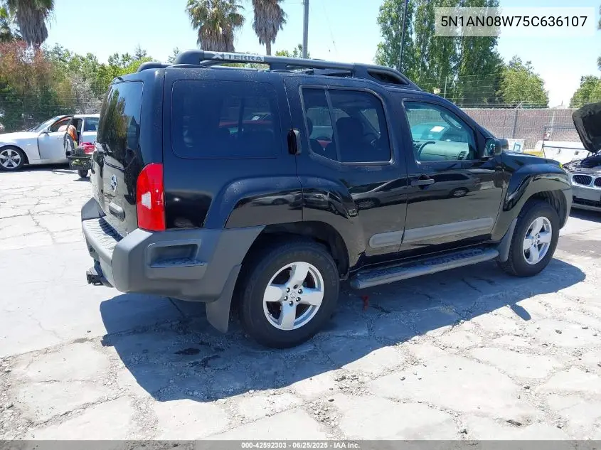 2005 Nissan Xterra Se VIN: 5N1AN08W75C636107 Lot: 42592303