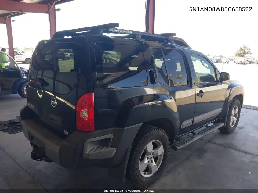 2005 Nissan Xterra Se VIN: 5N1AN08W85C658522 Lot: 42815732