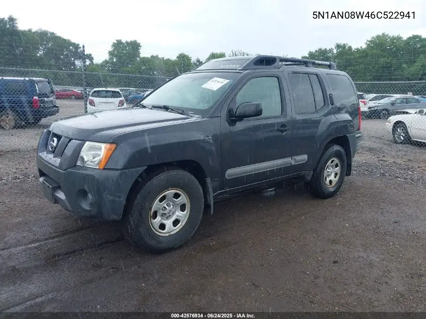 2006 Nissan Xterra X VIN: 5N1AN08W46C522941 Lot: 42576934