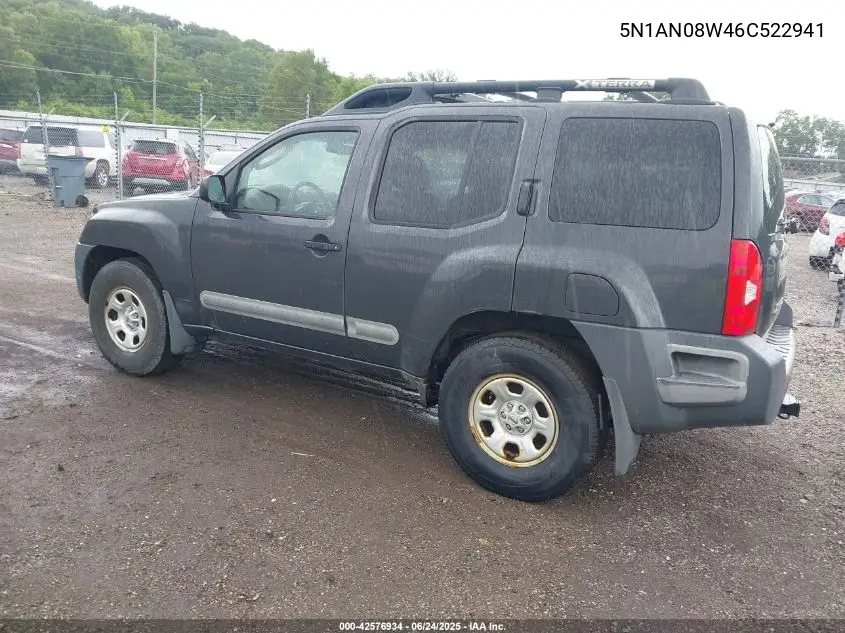 2006 Nissan Xterra X VIN: 5N1AN08W46C522941 Lot: 42576934
