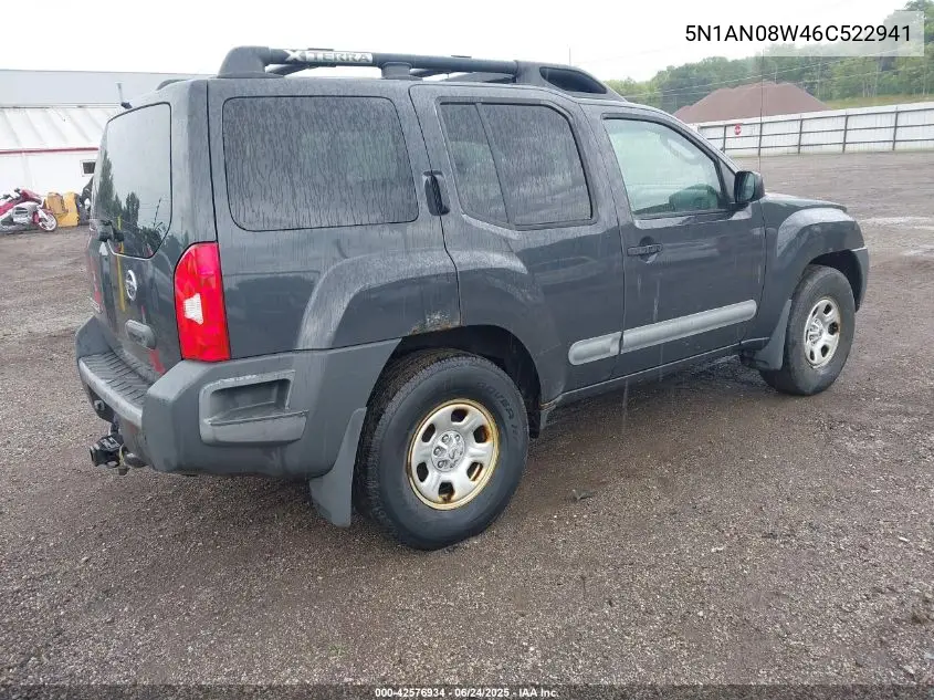2006 Nissan Xterra X VIN: 5N1AN08W46C522941 Lot: 42576934