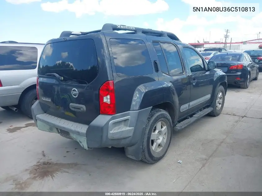 2006 Nissan Xterra S VIN: 5N1AN08U36C510813 Lot: 42588919