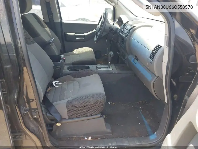 2006 Nissan Xterra S VIN: 5N1AN08U66C558578 Lot: 42758674