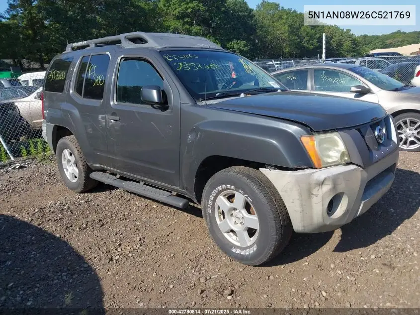 2006 Nissan Xterra S VIN: 5N1AN08W26C521769 Lot: 42780814