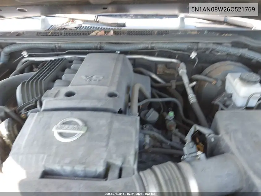 2006 Nissan Xterra S VIN: 5N1AN08W26C521769 Lot: 42780814