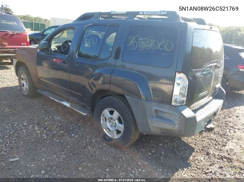 2006 Nissan Xterra S VIN: 5N1AN08W26C521769 Lot: 42780814