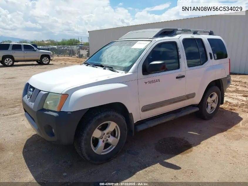 2006 Nissan Xterra Off Road/S/Se VIN: 5N1AN08W56C534029 Lot: 42809149